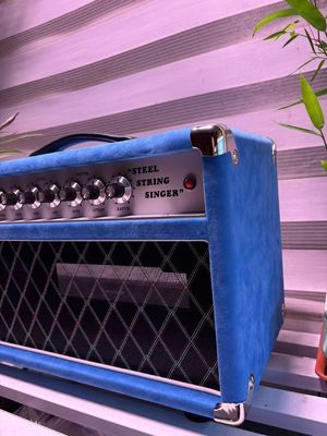 Cabeza de cantante de cuerda de acero personalizada de estilo D 20W 50W 100W con color azul suedo, gran amplificador modelo SSS proveedor
