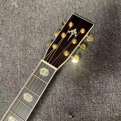 Custom M Style Solid Cedar Top D45caa Dreadnought Acoustic Guitar with Solid Rosewood Back Side, customized logo on headstock proveedor