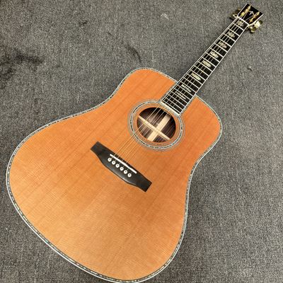 Custom M Style Solid Cedar Top D45caa Dreadnought Acoustic Guitar with Solid Rosewood Back Side, customized logo on headstock proveedor