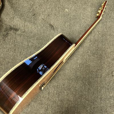 Custom M Style Solid Cedar Top D45caa Dreadnought Acoustic Guitar with Solid Rosewood Back Side, customized logo on headstock proveedor