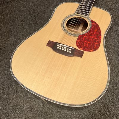 Custom M Style 12 Strings Solid Spruce Top Dreadnought Acoustic Guitar, Customized Logo on Headstock proveedor