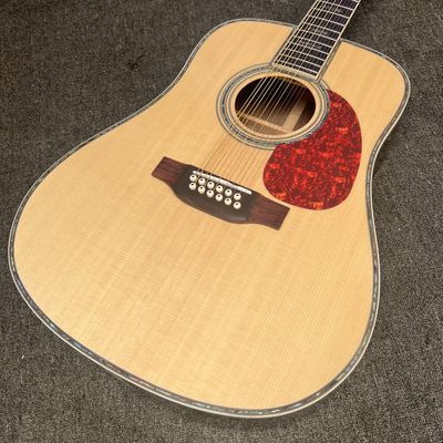 Custom M Style 12 Strings Solid Spruce Top Dreadnought Acoustic Guitar, Customized Logo on Headstock proveedor
