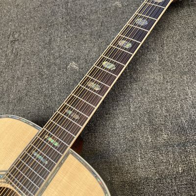 Custom M Style 12 Strings Solid Spruce Top Dreadnought Acoustic Guitar, Customized Logo on Headstock proveedor