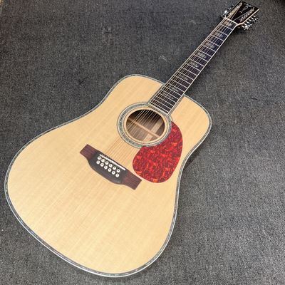 Custom M Style 12 Strings Solid Spruce Top Dreadnought Acoustic Guitar, Customized Logo on Headstock proveedor