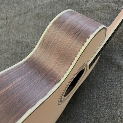 Custom Solid Spruce Top OM Kits Acoustic Guitar without Finishing, Customized Logo on Headstock proveedor