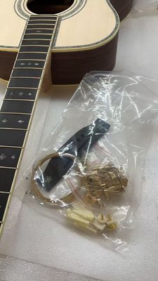 Custom Solid Spruce Top OM Kits Acoustic Guitar without Finishing, Customized Logo on Headstock proveedor