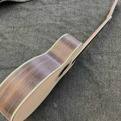 Custom Solid Spruce Top OM Kits Acoustic Guitar without Finishing, Customized Logo on Headstock proveedor