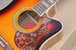 Guitarra acústica de fábrica de 41 pulgadas de tabaco Sunburst J45 con fingerboard de madera de rosa, encuadernación blanca, puede agregar pickups de fishman proveedor