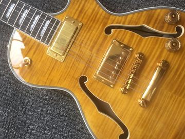 Guitarra de jazz personalizada, Guitarra eléctrica, Vintage doble abultado F agujero proveedor