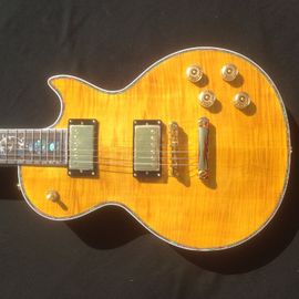 Guitarra eléctrica LP estándar con hardware de oro y incrustación de flores proveedor