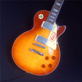 Guitarra eléctrica LP estándar con hardware de oro y incrustación de flores proveedor
