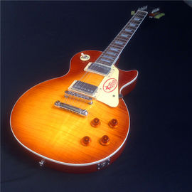 Guitarra eléctrica LP estándar con hardware de oro y incrustación de flores proveedor