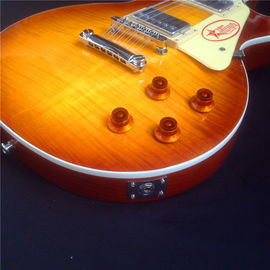 Guitarra eléctrica LP estándar con hardware de oro y incrustación de flores proveedor