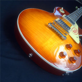 Guitarra eléctrica LP estándar con hardware de oro y incrustación de flores proveedor