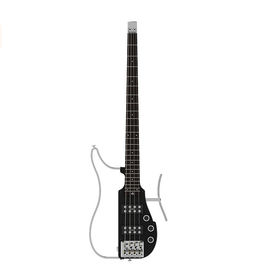 Custom Nuevo diseño único de alta calidad Patenteado 4 cuerdas bajo diseño único Patenteado Guitarra eléctrica de viaje sin cabeza proveedor