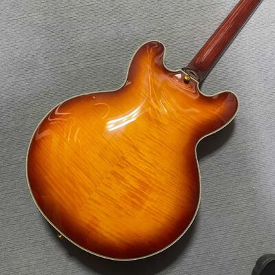 Guitarra eléctrica Gibson Style ES Supreme Bourbon Burst personalizada, cuerpo semihueco, Jazz proveedor