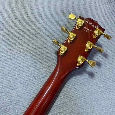 Guitarra eléctrica Gibson Style ES Supreme Bourbon Burst personalizada, cuerpo semihueco, Jazz proveedor