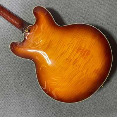 Guitarra eléctrica Gibson Style ES Supreme Bourbon Burst personalizada, cuerpo semihueco, Jazz proveedor