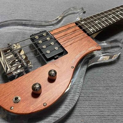 Bajo eléctrico personalizado Dan Armstrong de 4 cuerdas, mástil de arce, diapasón de palisandro con H proveedor