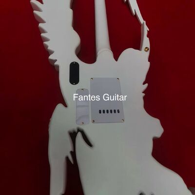 Guitarra eléctrica Angel tallada a mano personalizada en color blanco con luz LED, SOLO UNA EN STOCK proveedor