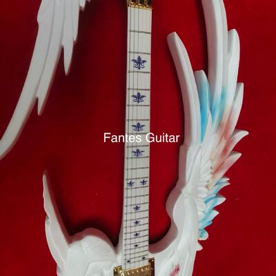 Guitarra eléctrica Angel tallada a mano personalizada en color blanco con luz LED, SOLO UNA EN STOCK proveedor