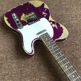 Clásica TELE 6 cuerdas tablero de madera de rosa guitarra eléctrica, relíquias de guitarra telecaster proveedor