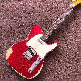 Clásica TELE 6 cuerdas tablero de madera de rosa guitarra eléctrica, relíquias de guitarra telecaster proveedor