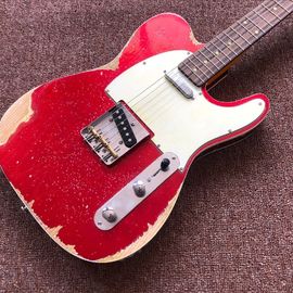 Clásica TELE 6 cuerdas tablero de madera de rosa guitarra eléctrica, relíquias de guitarra telecaster proveedor