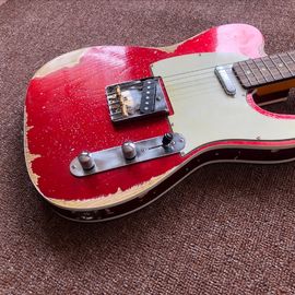 Clásica TELE 6 cuerdas tablero de madera de rosa guitarra eléctrica, relíquias de guitarra telecaster proveedor