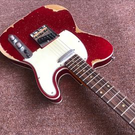 Clásica TELE 6 cuerdas tablero de madera de rosa guitarra eléctrica, relíquias de guitarra telecaster proveedor