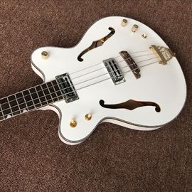 Nuevo estilo, China Custom Jazz blanco F guitarra eléctrica de cuerpo hueco, tablero de rosas, sistema vibrato proveedor