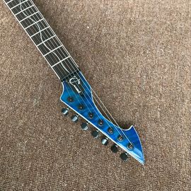 Nuevo estilo.trabajo manual personalizado 6 cuerdas azul Guitarra eléctrica.Guitarra de fingerboard de Rosewood.suporte de guitarra personalizada proveedor