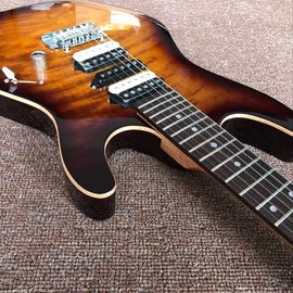 Guitarra eléctrica de Tiger Flame hecha a mano. proveedor