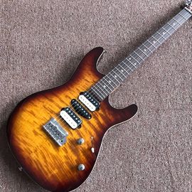 Guitarra eléctrica de Tiger Flame hecha a mano. proveedor