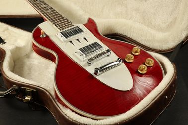 LP Corvette Guitarra eléctrica con figuras de arce Top Veneer Grover Tuner Más color puede elegir proveedor