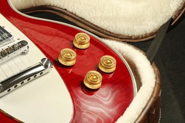 LP Corvette Guitarra eléctrica con figuras de arce Top Veneer Grover Tuner Más color puede elegir proveedor