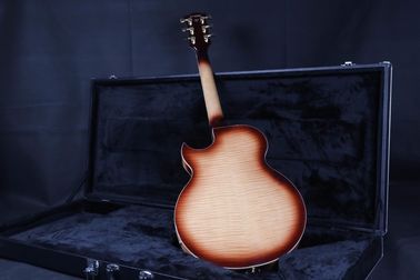 Top Quality Stock Cuerpo hueco completo 41' Guitarra eléctrica Pequeño hardware de oro Color negro proveedor