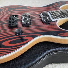 2019 Maple Top 7 Cuerdas Guitarra Eléctrica,Abalone de unión,Fingerboard de ébano Cuello a través del cuerpo Guitarra Eléctrica proveedor