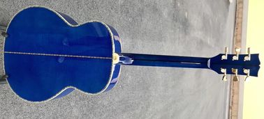 Mejor Jumbo Guitarra acústica de madera de arce de llama azul Guitarra de ébano sólido Guitarra acústica personalizada 43 pulgadas Guitarra Jumbo proveedor