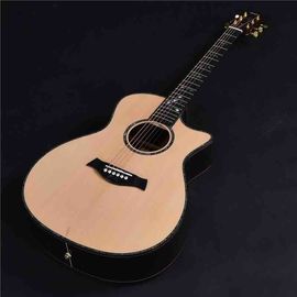 Guitarra acústica de madera maciza personalizada de abeto macizo en la parte superior de la guitarra de madera de rosa maciza en la parte posterior y lateral 916 guitarra proveedor