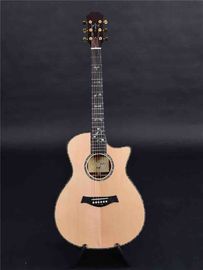 Guitarra acústica de madera maciza personalizada de abeto macizo en la parte superior de la guitarra de madera de rosa maciza en la parte posterior y lateral 916 guitarra proveedor