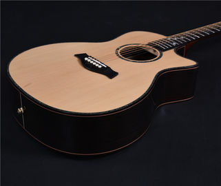 Guitarra acústica de madera maciza personalizada de abeto macizo en la parte superior de la guitarra de madera de rosa maciza en la parte posterior y lateral 916 guitarra proveedor