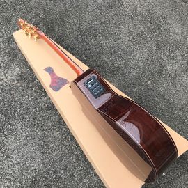 Guitarra acústica clásica, Guitarra acústica,Cutaway sólida de abeto,Guitarra con incrustaciones de Abalone proveedor