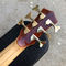 Guitarra de bajo eléctrica de 6 cuerdas con Win Red burst Maple top Ebony Fingerboard Recogidas activas Bass Cuello a través del cuerpo proveedor
