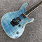 Guitarra eléctrica de color azul claro, cuchillada, de color arce, de color mayones, 2019 Nuevo logotipo S Cuello a través del cuerpo Guitarra de 6 cuerdas proveedor