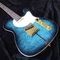 Guitarra TUFF DOG de alta calidad personalizada azul COLOR Fingerboard de madera de rosa Envío gratis proveedor