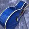 Piedra de abeto sólido estilo OM Guitarra acústica,Abalone Fingerboard de ébano azul Burst Maple espalda y lados Guitarra acústica proveedor