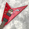 Guitarra eléctrica personalizada en rojo Nuevo Double Shake Impreso Ojo de pájaro Oro Hardware Logotipo personalizable proveedor