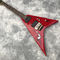 Guitarra eléctrica personalizada en rojo Nuevo Double Shake Impreso Ojo de pájaro Oro Hardware Logotipo personalizable proveedor