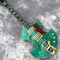 2020 Guitarra eléctrica personalizada semi-hueca de alta calidad con logotipo y forma verdes personalizables proveedor